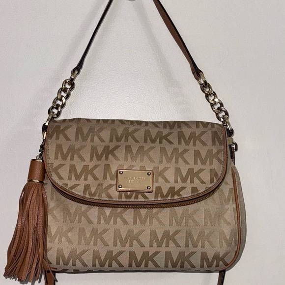 Michael Kors Brown Monogram 2-Way Bag - Picture 1 of 12